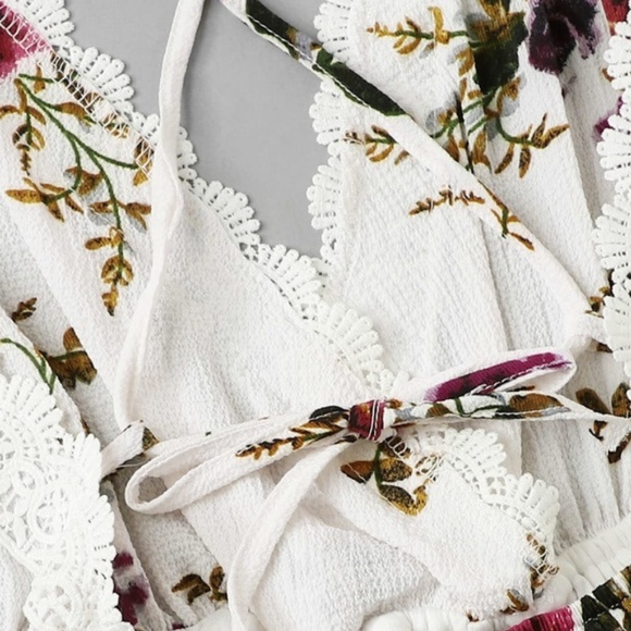 White Floral Romper - Picture 3 of 5